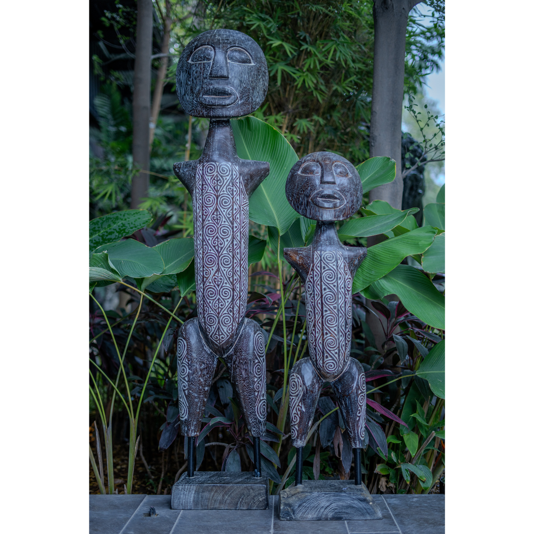 Primitive Man with Engraving (Set of 2)