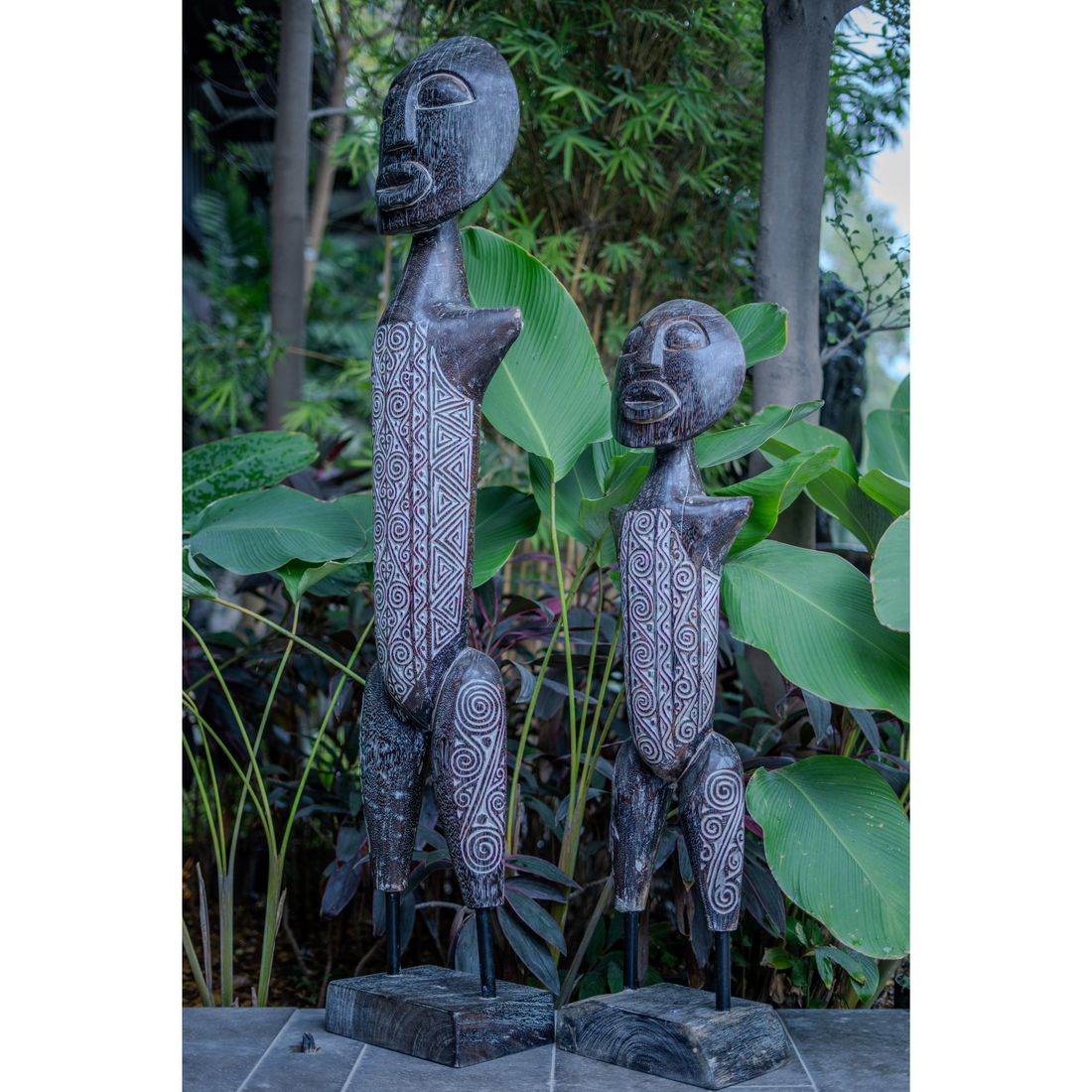 Primitive Man with Engraving (Set of 2)