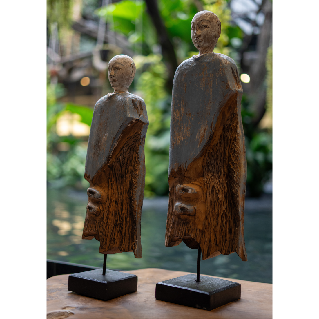 Distressed Standing Monk Statues (Set of 2)