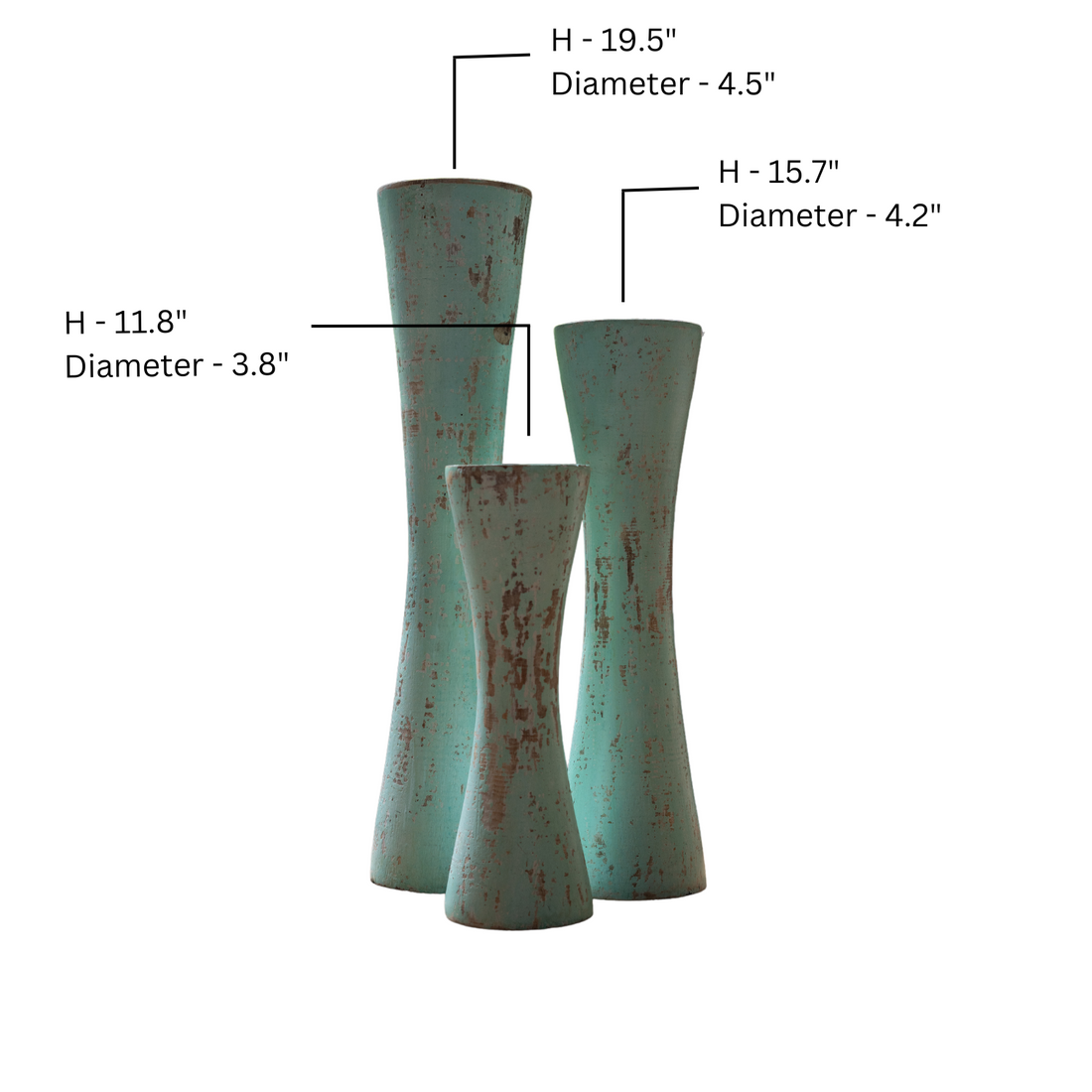 Distressed Candle Stands (Set of 3)