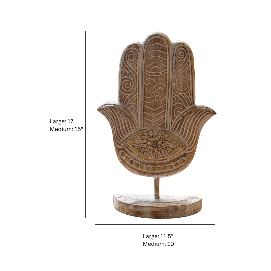 Handcrafted Hamsa Hand With Shells