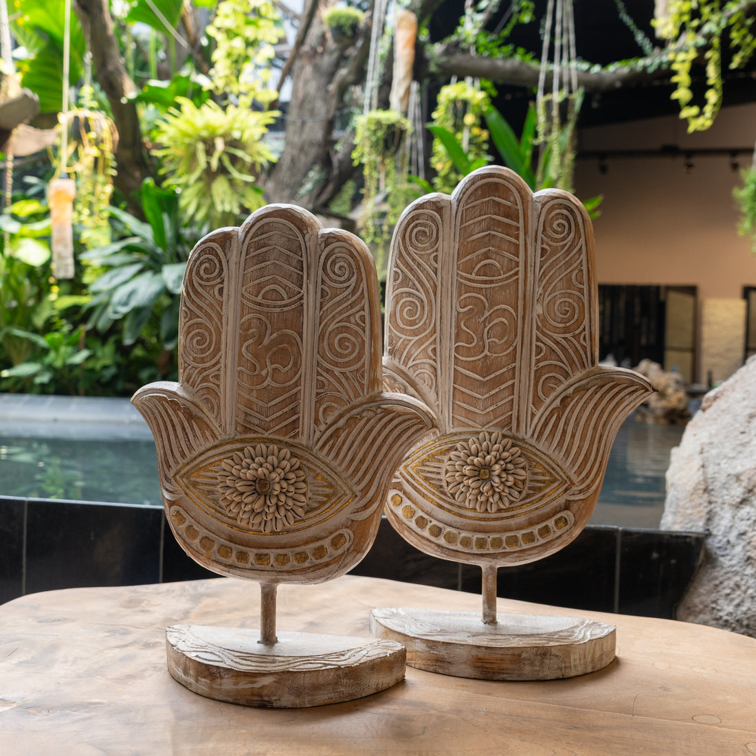 Handcrafted Hamsa Hand With Shells