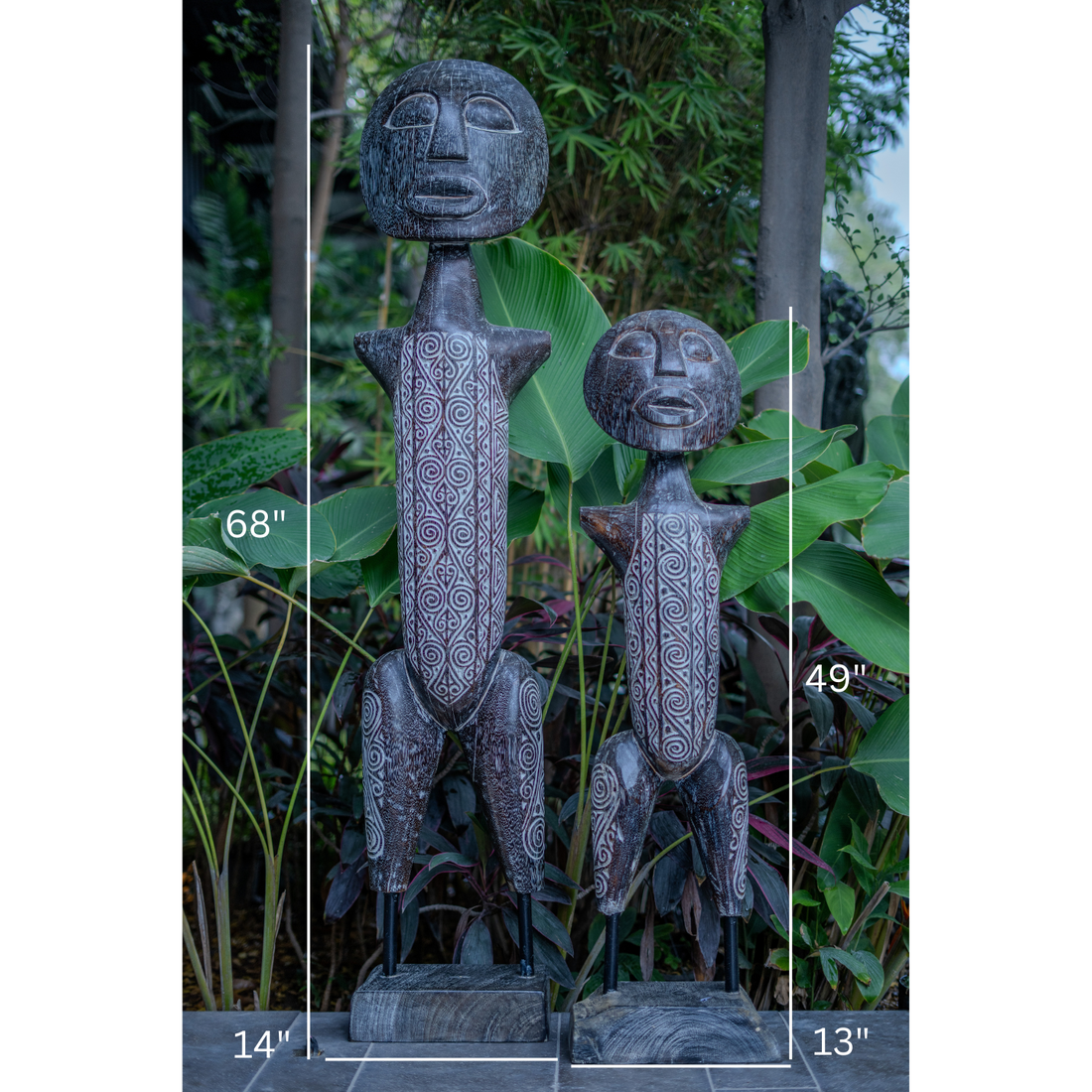 Primitive Man with Engraving (Set of 2)