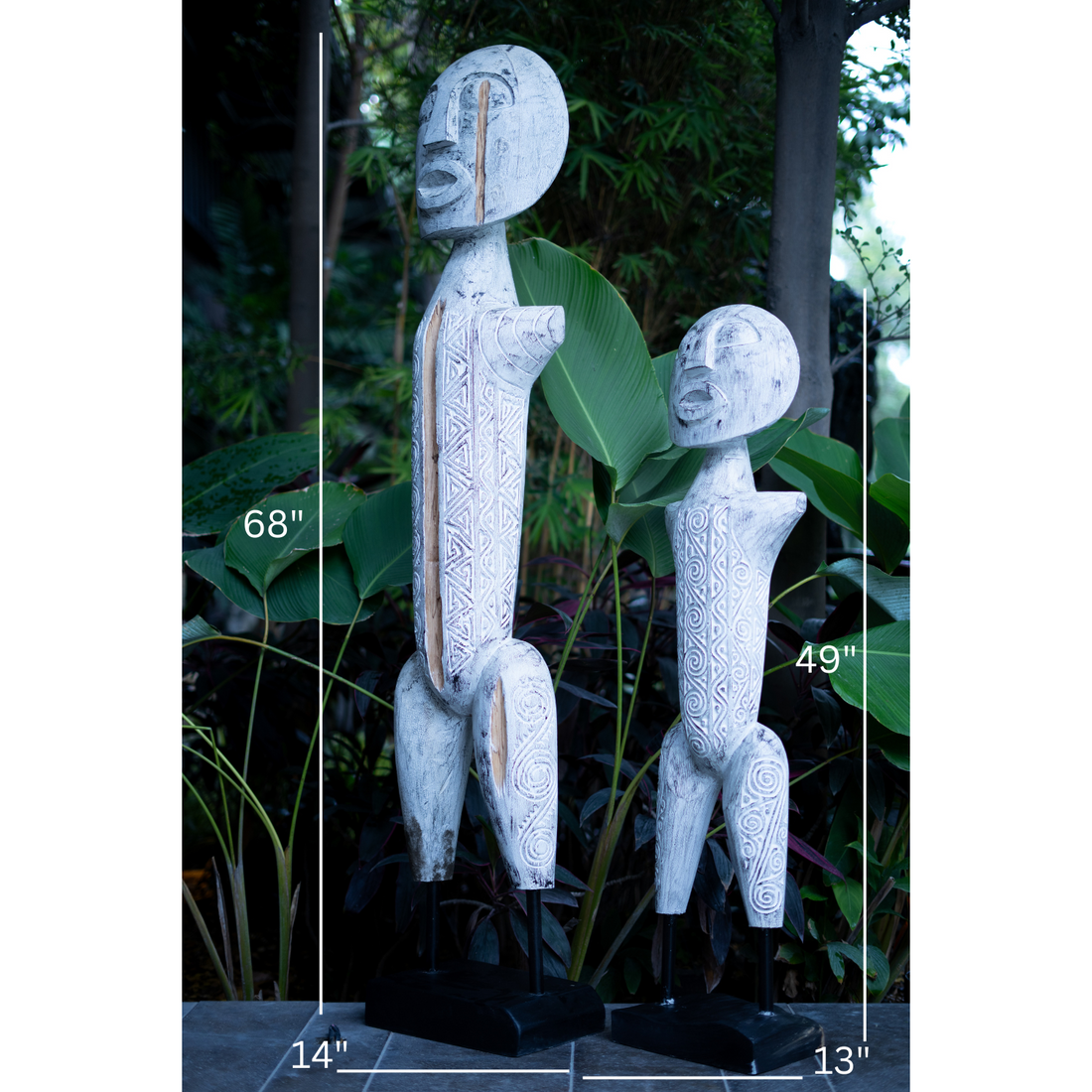 Primitive Man with Engraving (Set of 2)
