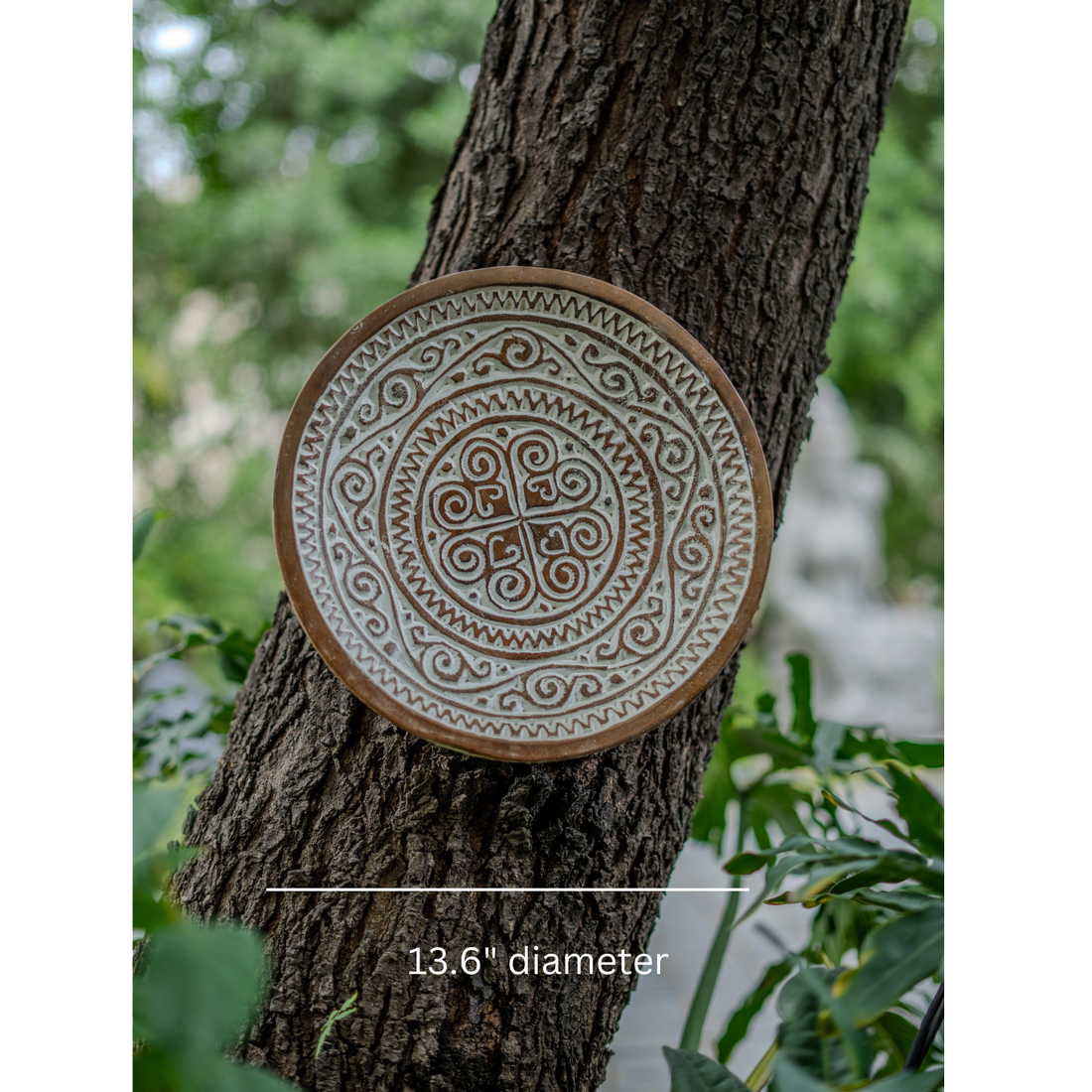 Carved Tribal Teak Wooden Plate